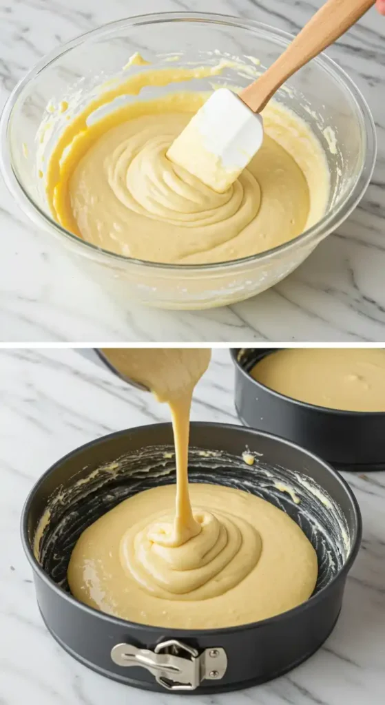 La pâte onctueuse de notre gâteau à l'orange est maintenant prête ! On la verse délicatement dans les moules préparés, avant de l'enfourner pour une cuisson parfaite.