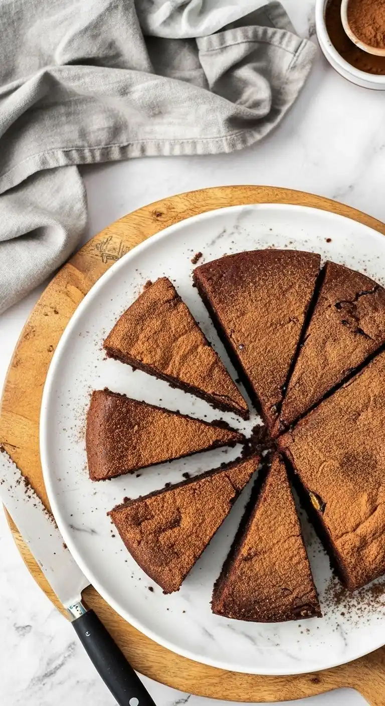 Présentation gourmande d'un gateau creusois, coupé en parts, avec un couteau à proximité, idéal pour une dégustation.
